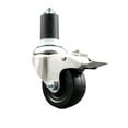 thumbnail image 1 of 3 Inch 316SS Hard Rubber Swivel 1-5/8 Inch Expanding Stem Caster Lock Brake SCC, 1 of 2