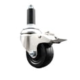 thumbnail image 1 of 3 Inch 316SS Hard Rubber Swivel 1 Inch Expanding Stem Caster Lock Brake SCC, 1 of 2