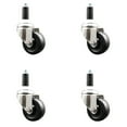 thumbnail image 1 of 3 Inch 316SS Hard Rubber Wheel Swivel 1 Inch Expanding Stem Caster Set SCC, 1 of 2
