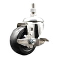 thumbnail image 1 of 3 Inch 316SS Hard Rubber Wheel Swivel 3/8 Inch Threaded Stem Caster with Brake, 1 of 2