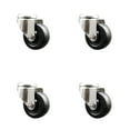 thumbnail image 1 of 3 Inch 316SS Hard Rubber Wheel Swivel Bolt Hole Caster Set Service Caster, 1 of 2