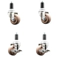 thumbnail image 1 of 3 Inch 316SS High Temp Glass Filled Nylon 1-1/4 Inch Stem Caster Set 2 Brake SCC, 1 of 2