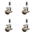 thumbnail image 1 of 3 Inch 316SS High Temp Glass Filled Nylon 1-1/8 Inch Stem Caster Set Brake SCC, 1 of 2