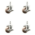 thumbnail image 1 of 3 Inch 316SS High Temp Glass Filled Nylon 3/8 Inch Stem Caster Set Brake SCC, 1 of 2