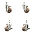 thumbnail image 1 of 3 Inch 316SS High Temp Glass Filled Nylon ½ Inch Stem Caster Set 2 Brakes SCC, 1 of 2