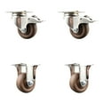 thumbnail image 1 of 3 Inch 316SS High Temp Glass Filled Nylon Plate Caster Set 2 Lock Brake 2 Rigid, 1 of 2