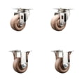 thumbnail image 1 of 3 Inch 316SS High Temp Glass Filled Nylon Swivel Top Plate Caster Set 2 Rigid, 1 of 2