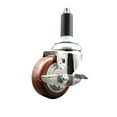 thumbnail image 1 of 3 Inch 316SS Maroon Polyurethane Swivel 1 Inch Expanding Stem Caster Brake, 1 of 2