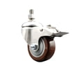 thumbnail image 1 of 3 Inch 316SS Maroon Polyurethane Swivel 10mm Stem Caster Total Lock Brake, 1 of 2
