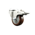 thumbnail image 1 of 3 Inch 316SS Maroon Polyurethane Swivel Bolt Hole Caster with Total Lock Brake, 1 of 2