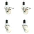 thumbnail image 1 of 3 Inch 316SS Nylon Swivel 1-5/8 Inch Expanding Stem Caster Set 2 Lock Brake SCC, 1 of 2