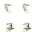thumbnail image 1 of 3 Inch 316SS Nylon Wheel Swivel Bolt Hole Caster Set 2 Brakes Service Caster, 1 of 2
