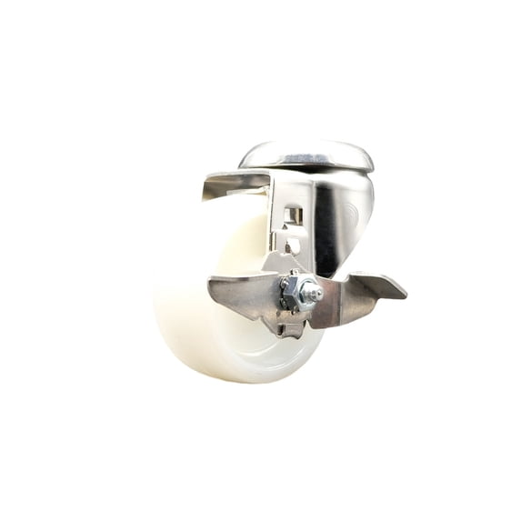 3 Inch 316SS Nylon Wheel Swivel Bolt Hole Caster with Brake Service Caster