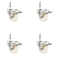 thumbnail image 1 of 3 Inch 316SS Nylon Wheel Swivel ½ Inch Threaded Stem Caster Set Lock Brake SCC, 1 of 2