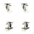 thumbnail image 1 of 3 Inch 316SS Nylon Wheel Swivel Top Plate Caster Set 2 Brakes Service Caster, 1 of 2