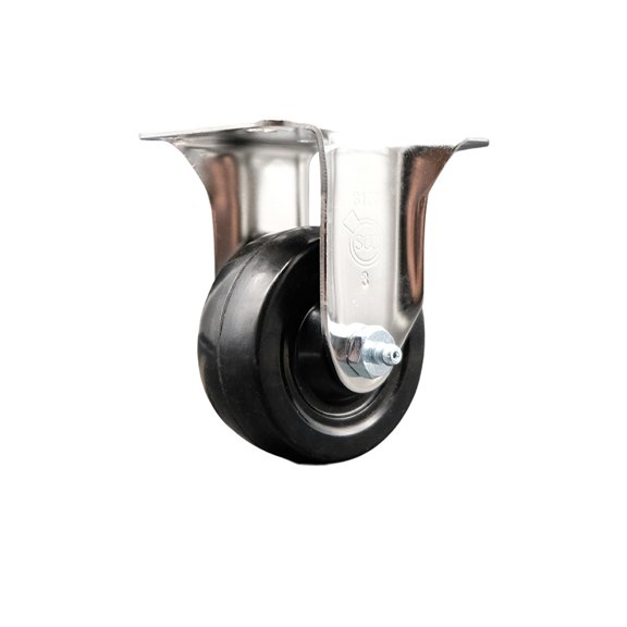 3 Inch 316SS Soft Rubber Wheel Rigid Top Plate Caster Service Caster Brand