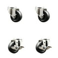 thumbnail image 1 of 3 Inch 316SS Soft Rubber Wheel Swivel Bolt Hole Caster Set 2 Brakes SCC, 1 of 2
