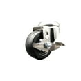 thumbnail image 1 of 3 Inch 316SS Soft Rubber Wheel Swivel Bolt Hole Caster with Brake Service Caster, 1 of 2