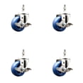 thumbnail image 1 of 3 Inch 316SS Solid Polyurethane Swivel 12mm Threaded Stem Caster Set Brake, 1 of 2