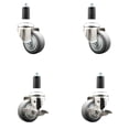 thumbnail image 1 of 3 Inch 316SS Thermoplastic Rubber Swivel 1-3/8 Inch Stem Caster Set 2 Brake SCC, 1 of 2