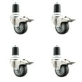 thumbnail image 1 of 3 Inch 316SS Thermoplastic Rubber Swivel 1-7/8 Inch Stem Caster Set Lock Brake, 1 of 2