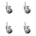 thumbnail image 1 of 3 Inch 316SS Thermoplastic Rubber Wheel Swivel 12mm Threaded Stem Caster Set, 1 of 2