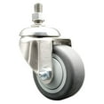 thumbnail image 1 of 3 Inch 316SS Thermoplastic Rubber Wheel Swivel 3/8 Inch Threaded Stem Caster SCC, 1 of 2