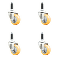 thumbnail image 1 of 3 Inch 316SS Yellow Polyurethane Swivel 3/4 Inch Expanding Stem Caster Set SCC, 1 of 2