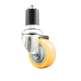 thumbnail image 1 of 3 Inch 316SS Yellow Polyurethane Wheel Swivel 1-7/8 Inch Expanding Stem Caster, 1 of 2