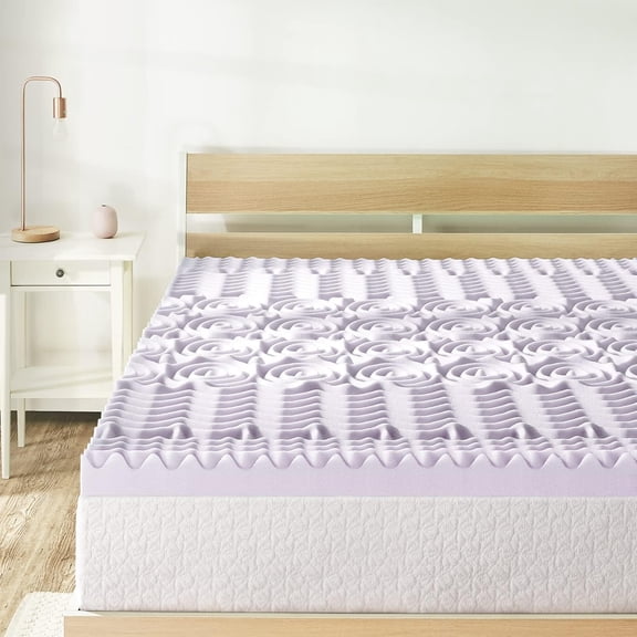 3 Inch 5-Zone Memory Foam Mattress Topper with Lavender Scent for Twin Bed