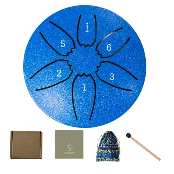 3-Inch 6-Note Mini Steel Tongue Drum with Paw Pattern, Portable Handpan ...