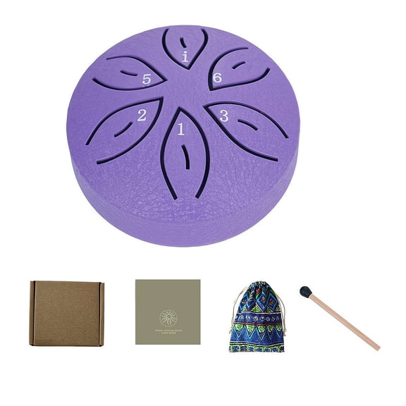 3 Inch 6 Note Steel Tongue Drum Mini Handpan Percussion Instrument for Meditation, Yoga & Music Education, Healing Sound