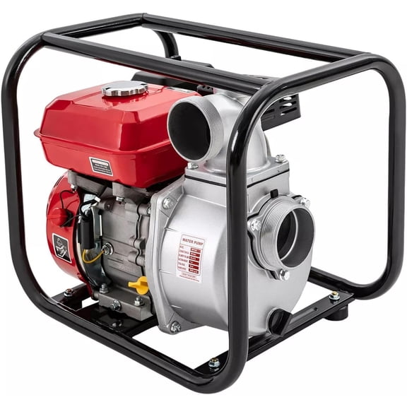 3 Inch 7.5HP Trash Pump, 4 Stroke 212CC Gas Powered Water Pump, 1236.01Ft/H Delivery Volume, 26.25Ft Suction Height with 7.5m Water Pipe for Garden Irrigation, Greenhouse Planting