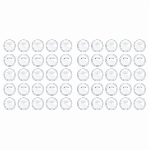 3 Inch Acrylic Button Pins Clear Plastic Button Badges Pin Craft Button with Pin Blank Pins Photo Buttons Pin, 50 Pack