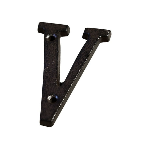 3 Inch Wrought Iron Metal Black Vintage House Letters, A-Z House Letters for Outside, Cast Iron Metal Letter Garden Door Mailbox Decor with Screws, Black Letter