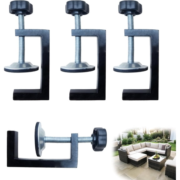 3 Inch Adjustable Patio Furniture Clips, 4PCS Sectional Couch Connectors for Outdoor Rattan Wicker Furniture, Sofa Section Clamps & Fasteners for Keeping Furniture Together