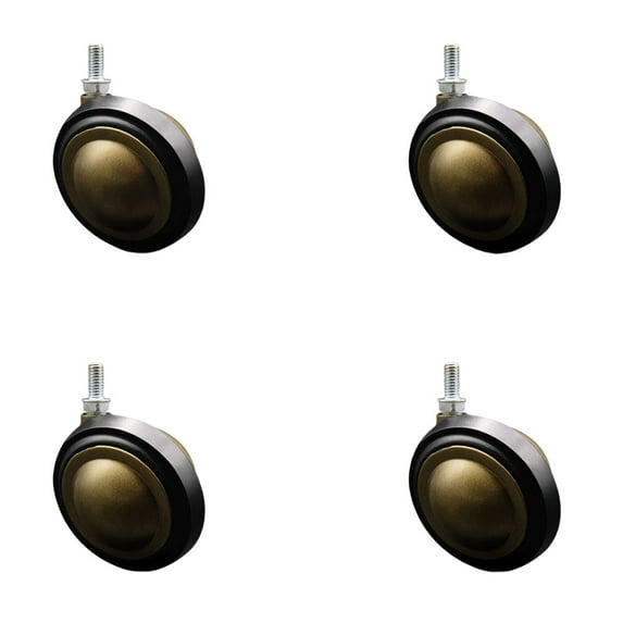 3 Inch Antique Soft Tread Ball Caster – 3/8 Inch Threaded Stem – Set of 4