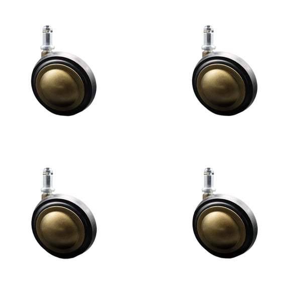 3 Inch Antique Soft Tread Ball Caster – 7/16 Inch Grip Ring Stem – Set of 4