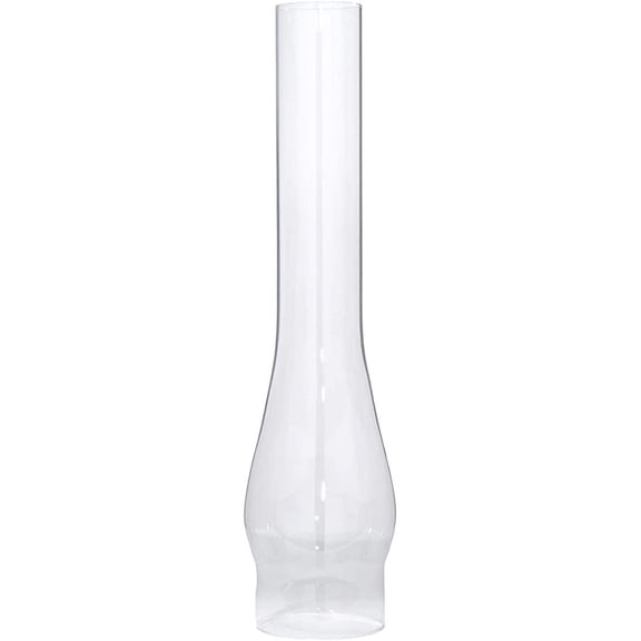 3 Inch Base by 14 Inch Tall Clear Glass Oil and Kerosene Lamp Chimney