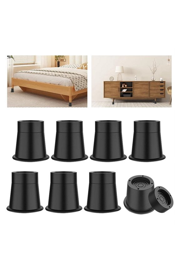 3 Inch Bed Risers Heavy Duty Furniture Riser, Bed Lifts Risers, Bed Elevator Supports Up to 6,000 Lbs 8 Pack