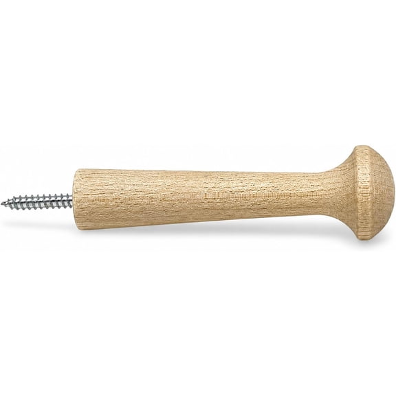 3-Inch Birch Screw-in Shaker Pegs, Wall Hook 10-Pack