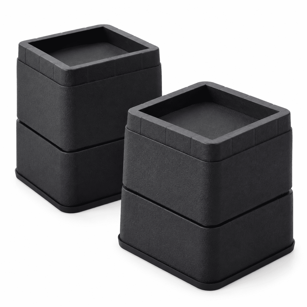 Cc Riser 3 Inch Black 4 Pack Furniture Risers for Bed Sofa Table Desk Storage ...