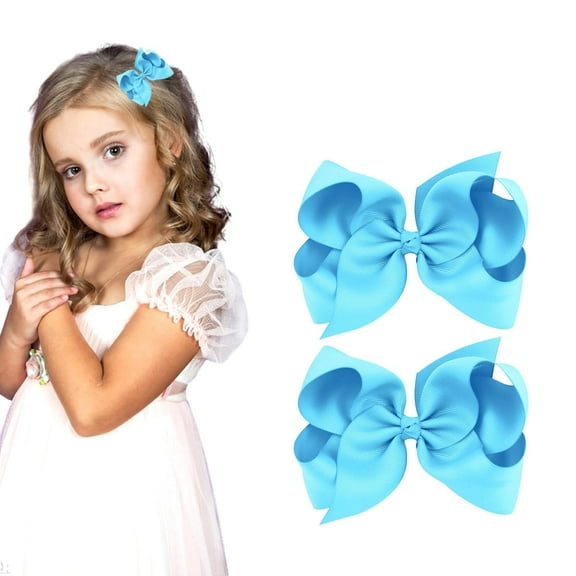 3 Inch Black Hair Bow Clips for Girls - Set of 2