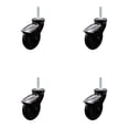 thumbnail image 1 of 3 Inch Black Hooded Neoprene Rubber 12mm Threaded Stem Casters Set 4 SCC, 1 of 2