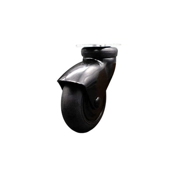 3 Inch Black Hooded Neoprene Rubber Top Plate Caster Service Caster