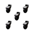 thumbnail image 1 of 3 Inch Black Hooded Neoprene Rubber Top Plate Casters Set of 5 Service Caster, 1 of 2