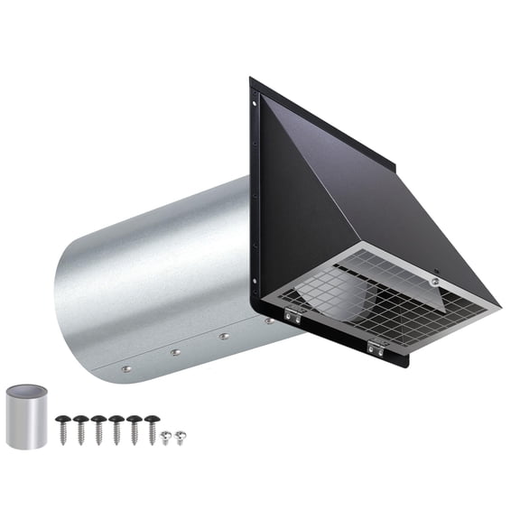 3 Inch Black Metal Exhaust Vent Hood For Outdoor Duct And Range Hood