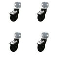 thumbnail image 1 of 3 Inch Black Neoprene Rubber Casters – Side Mount Brackets - Set of 4 – SCC, 1 of 2