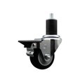 thumbnail image 1 of 3 Inch Black Poly Swivel 1-3/4 Inch Expanding Stem Caster with Brake SCC, 1 of 2