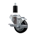 thumbnail image 1 of 3 Inch Black Poly Swivel 1-3/8 Inch Expanding Stem Caster with Brake SCC, 1 of 2